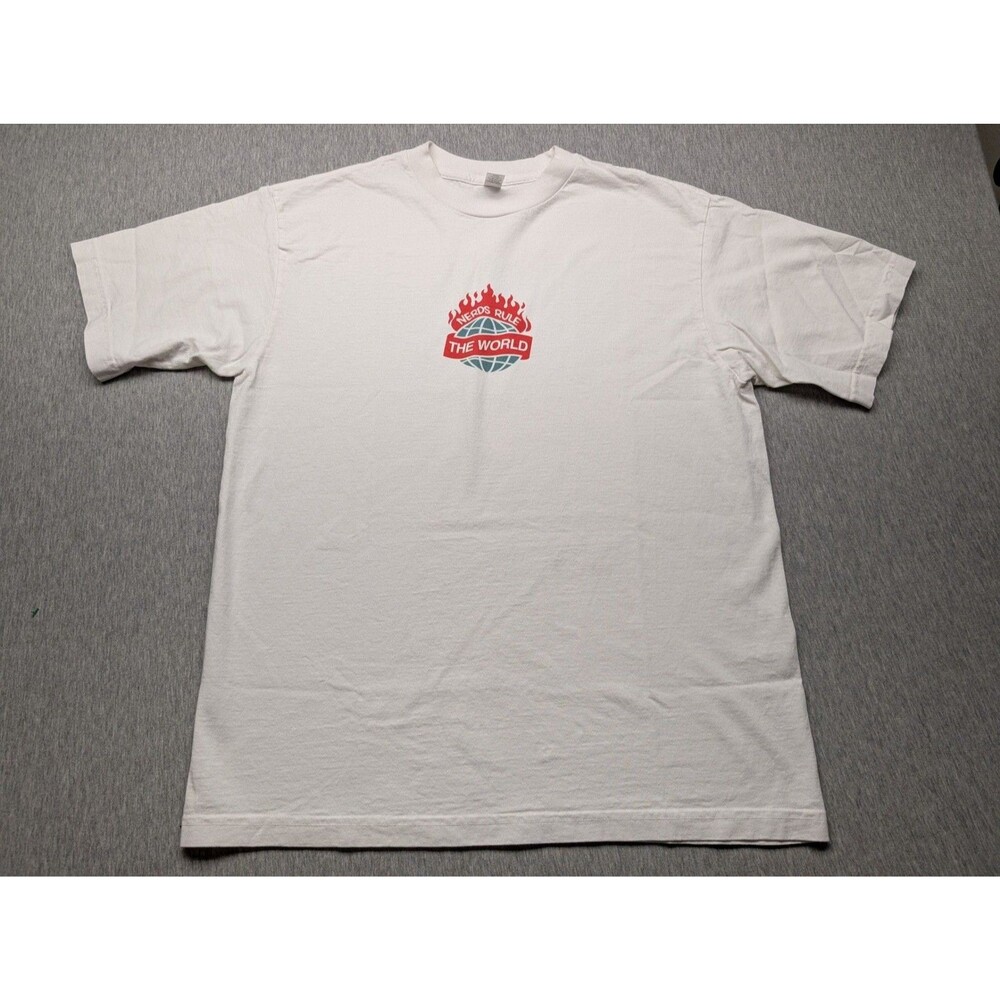 Allegory Nerds Rule The World Graphic T-Shirt white size med overaized